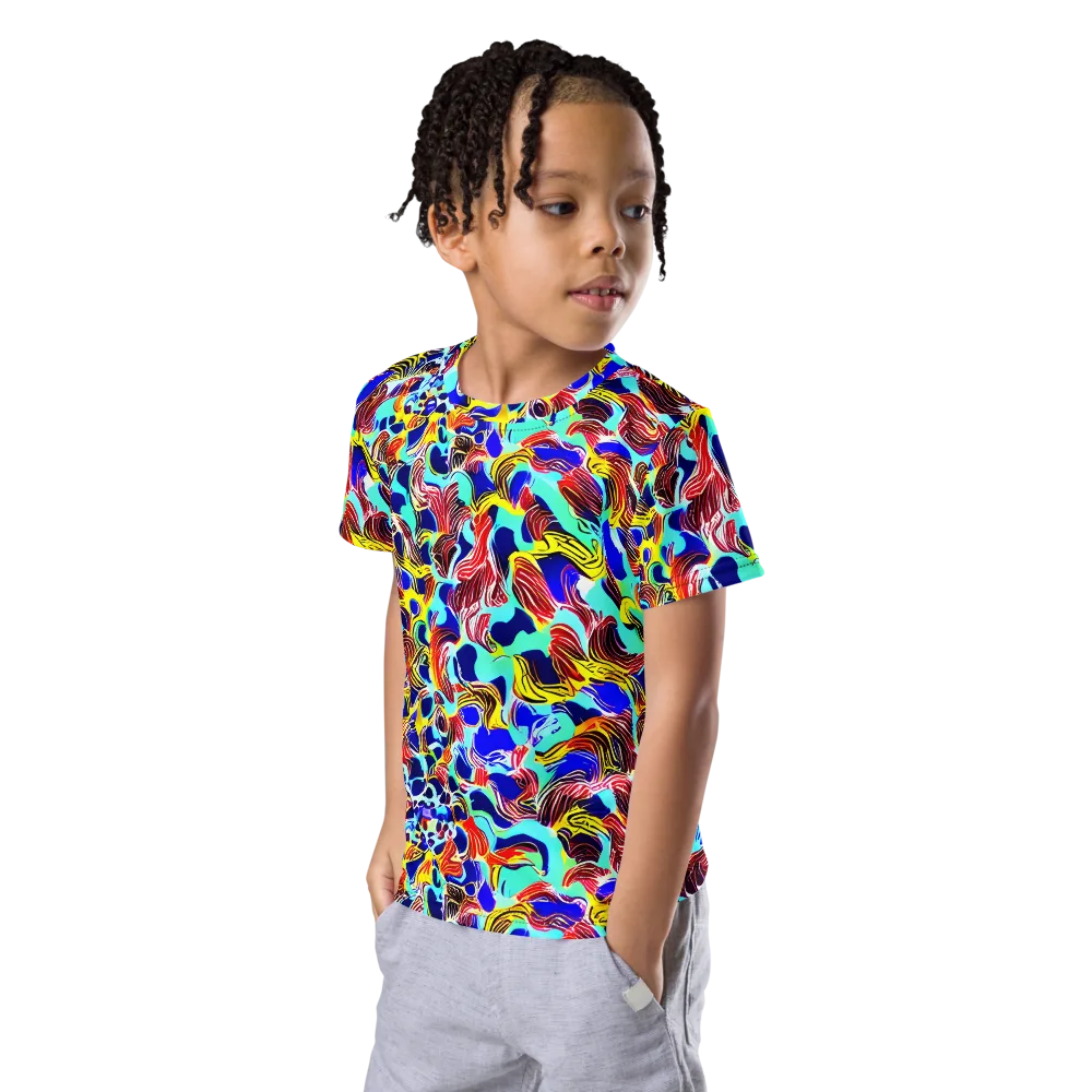 Chromatic Roar on Kids Crew Neck T-Shirt — Left Front