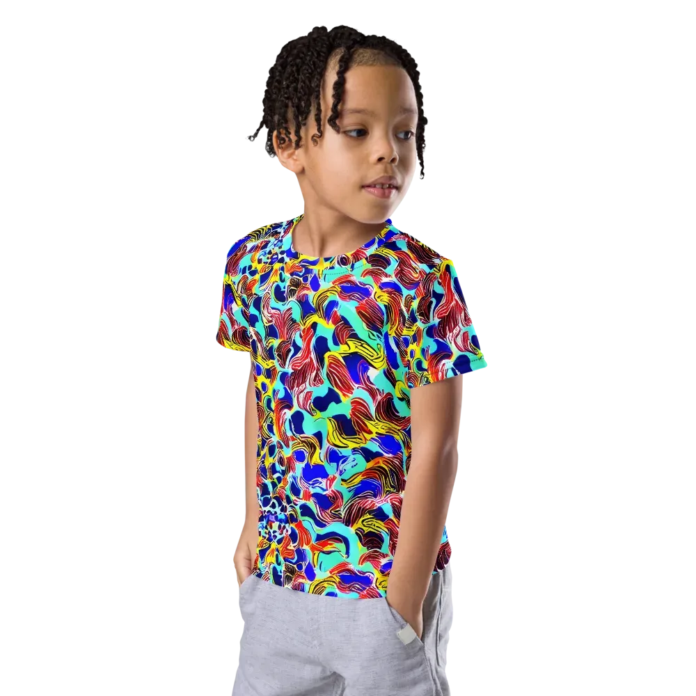 Chromatic Roar on Kids Crew Neck T-Shirt — Left Front