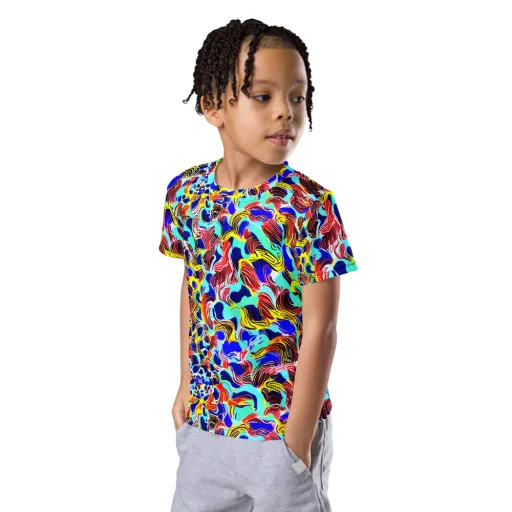 Chromatic Roar on a Kids Crew Neck T-Shirt