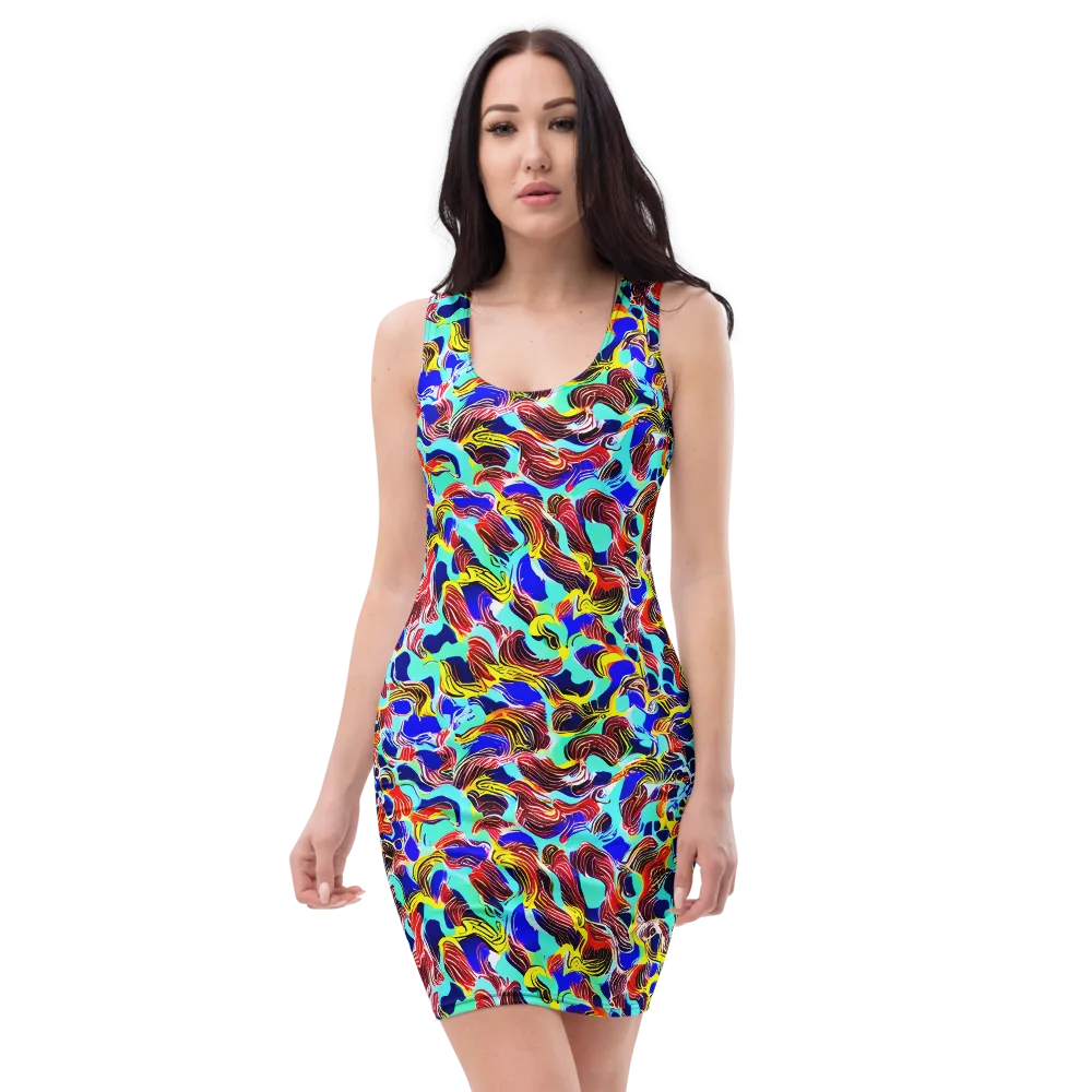 Chromatic Roar on Bodycon Dress — Front