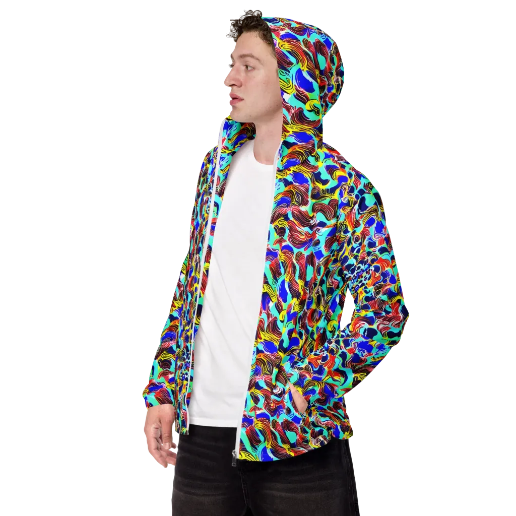 Chromatic Roar on Men's Windbreaker — Left Front