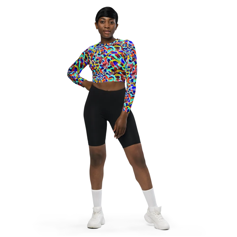 Chromatic Roar on Long Sleeve Crop Top — Front
