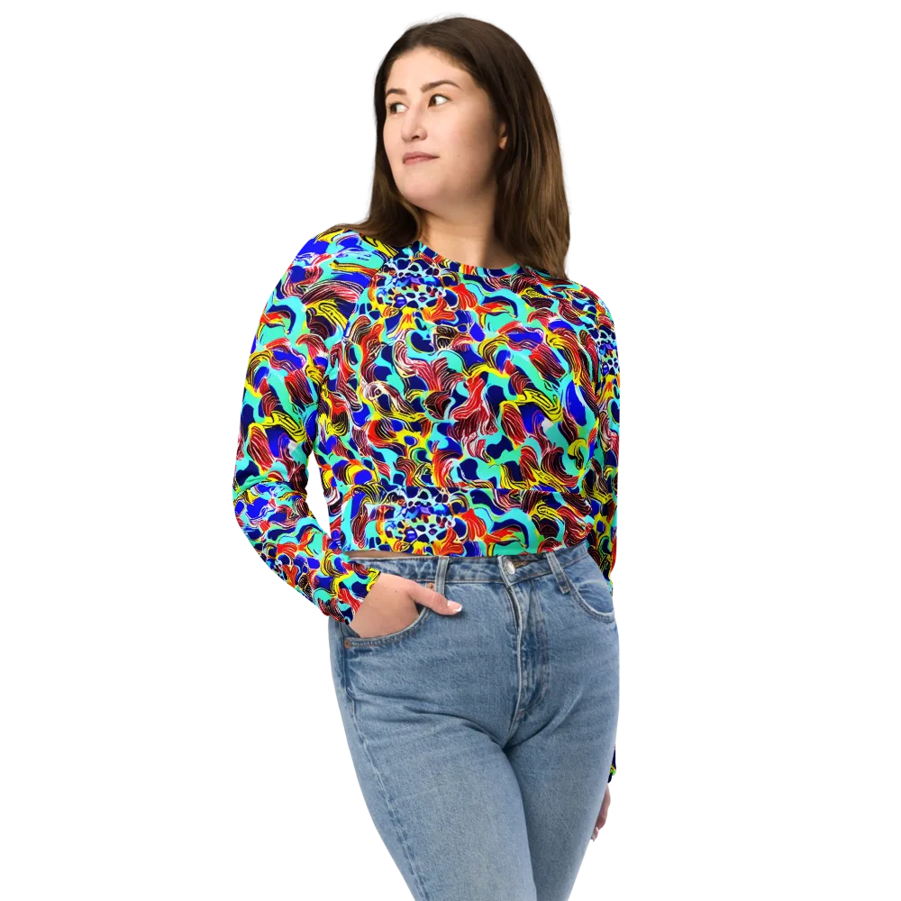 Chromatic Roar on Long Sleeve Crop Top — Front