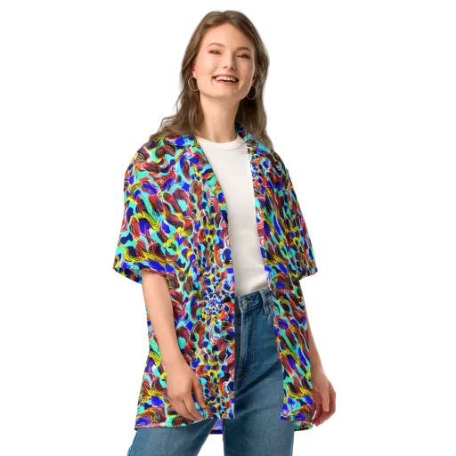 Chromatic Roar on a Button Shirt