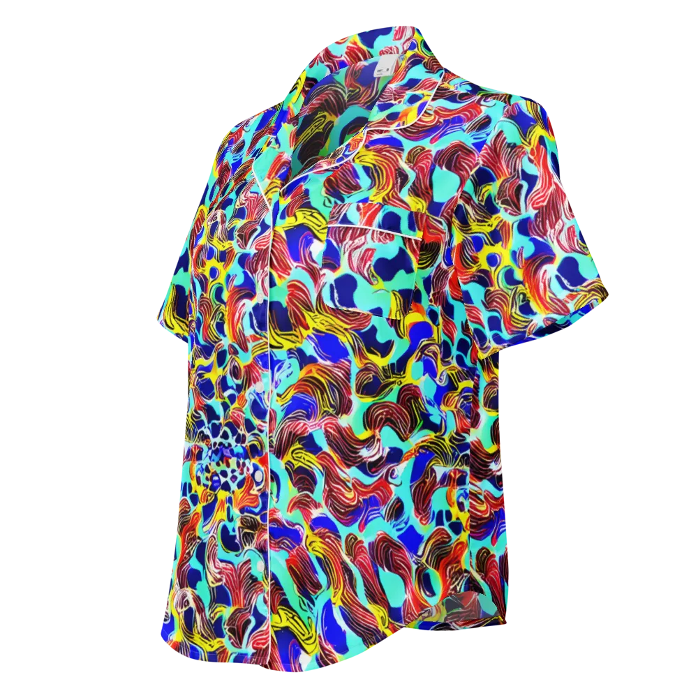 Chromatic Roar on Women's Short Sleeve Pajama Top — Left Front