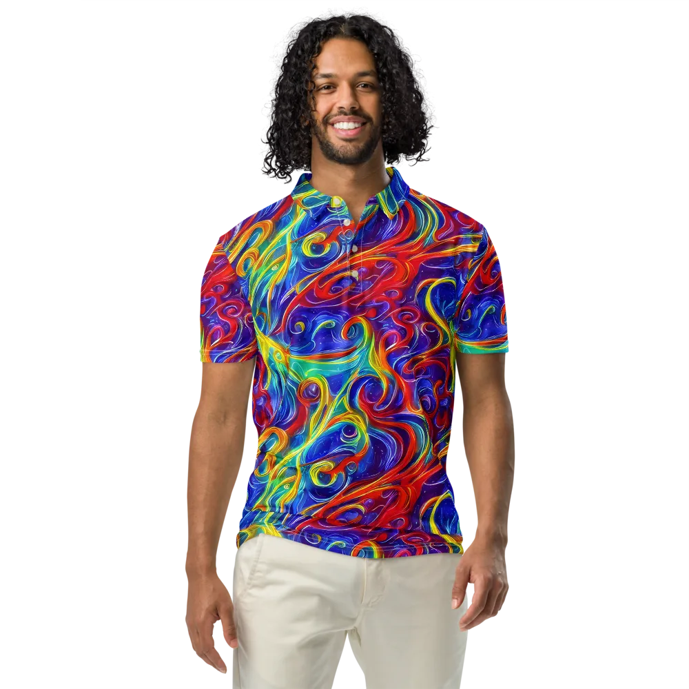 Voltage Paisley on Men's Slim Fit Polo Shirt — Front