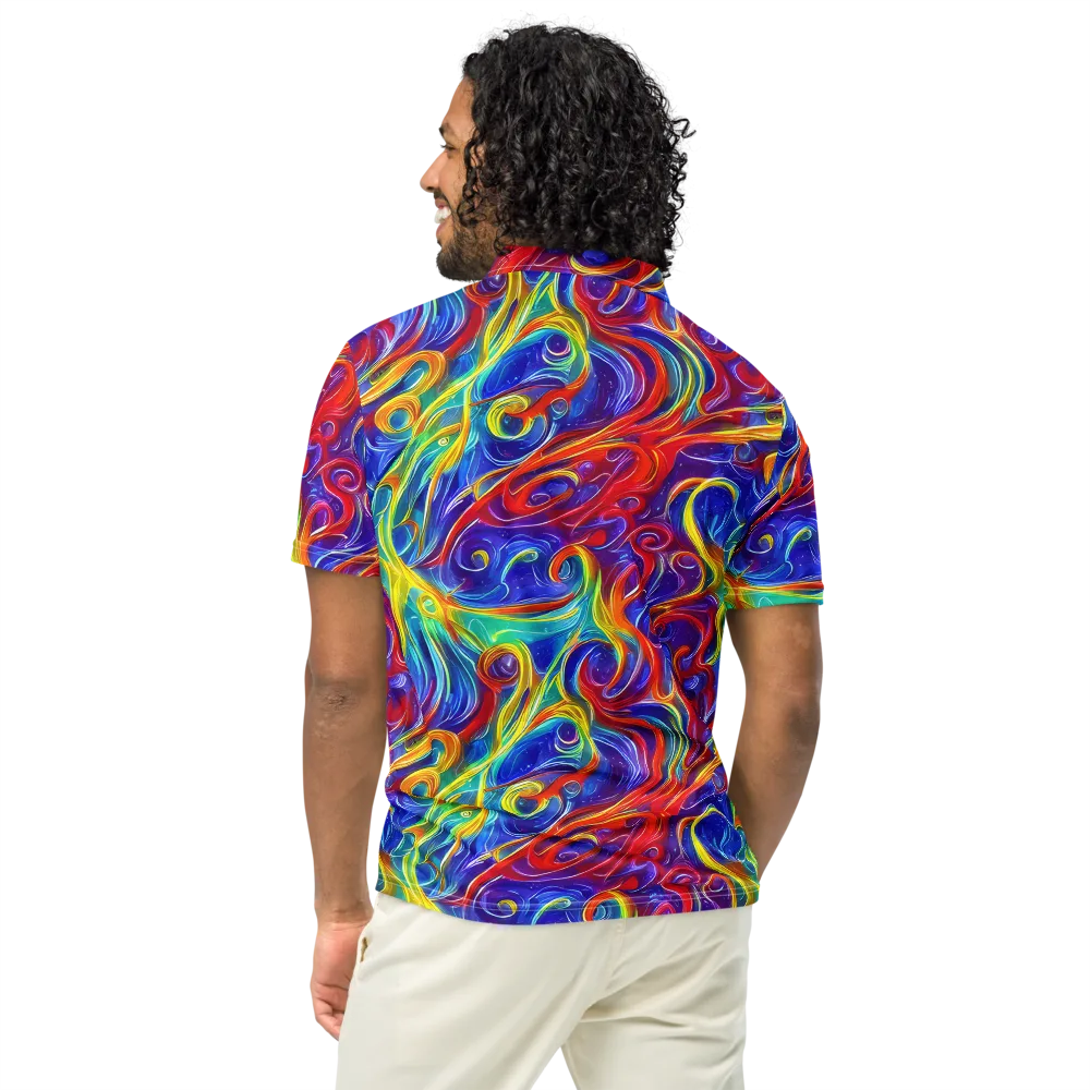 Voltage Paisley on Men's Slim Fit Polo Shirt — Back