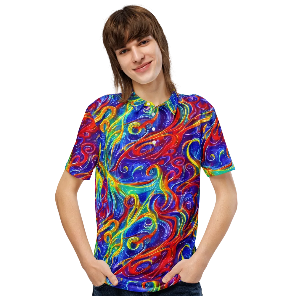 Voltage Paisley on Men's Slim Fit Polo Shirt — Front