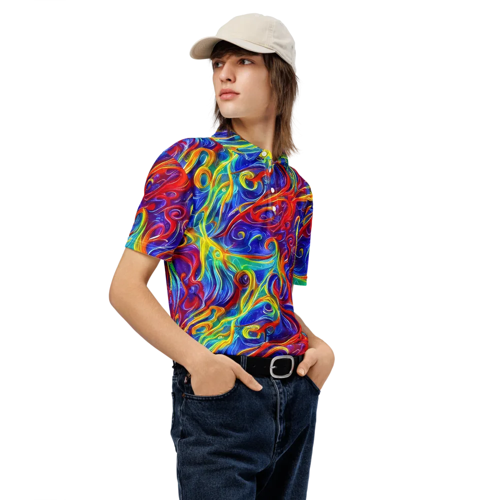 Voltage Paisley on Men's Slim Fit Polo Shirt — Right Front