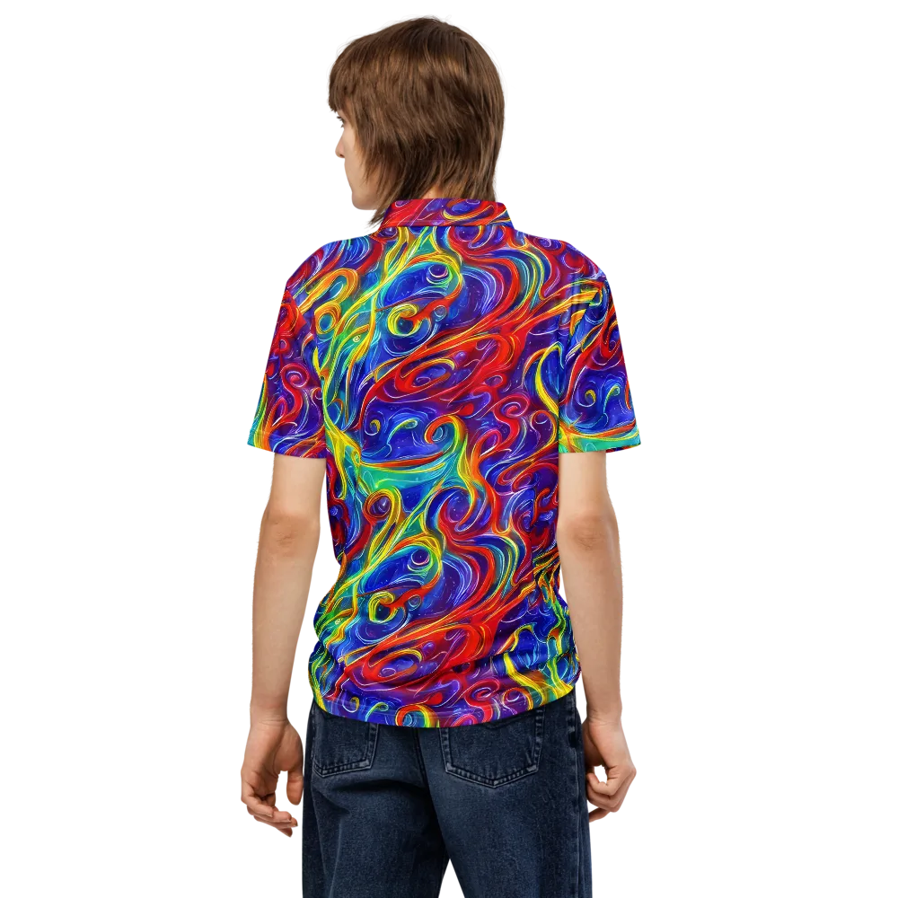 Voltage Paisley on Men's Slim Fit Polo Shirt — Back