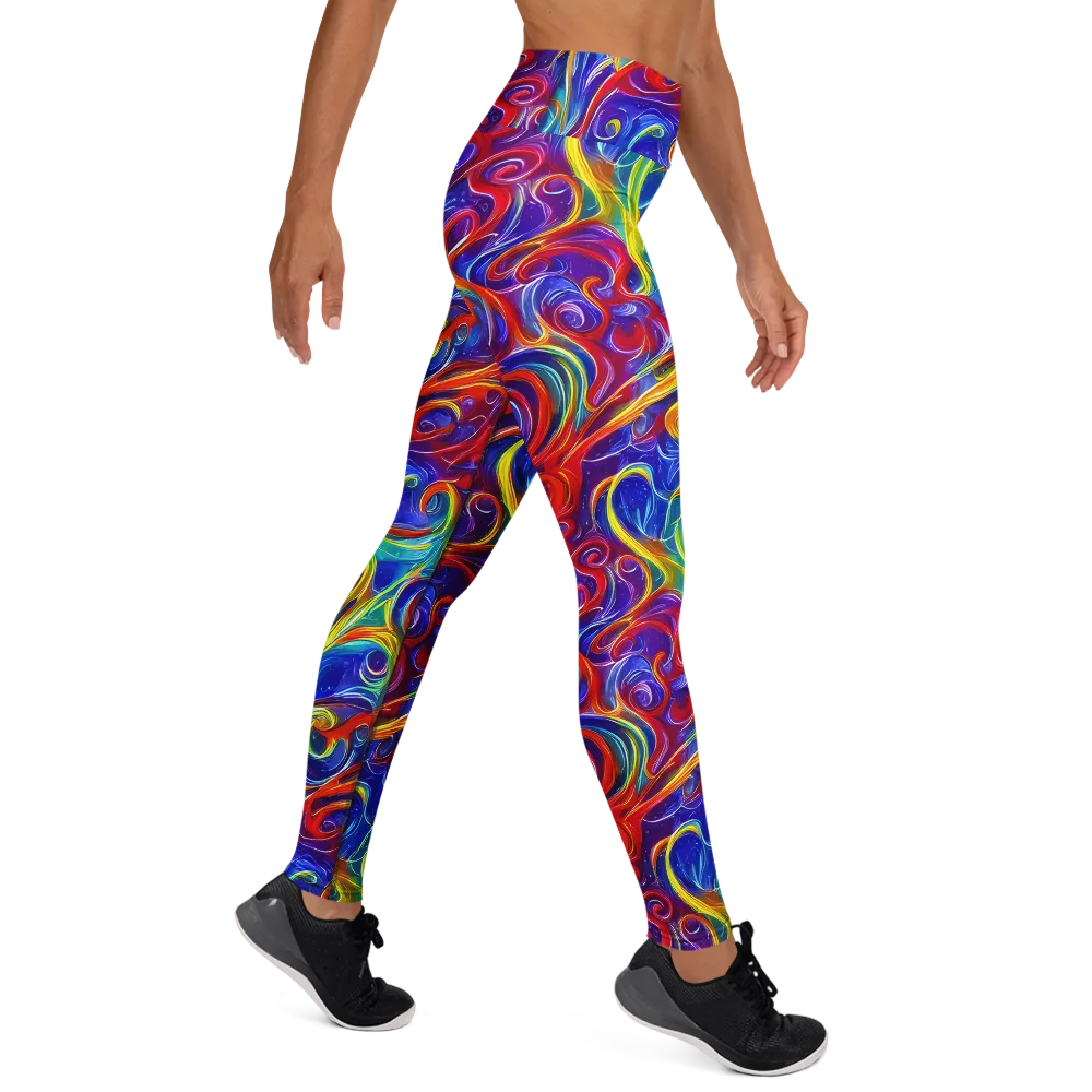 Voltage Paisley on Yoga Leggings — Right