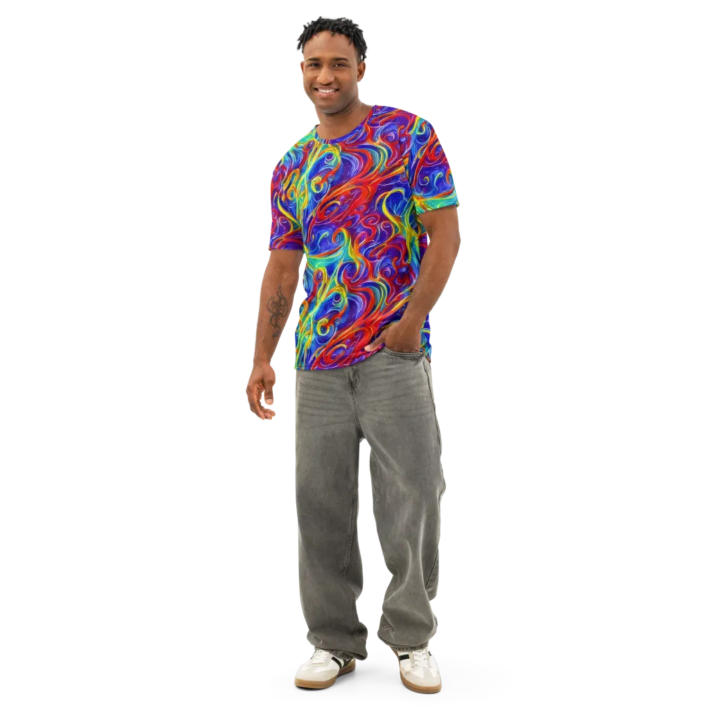 Voltage Paisley on Men's Cotton Crew Neck T-Shirt — Front