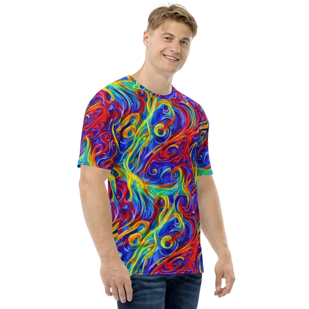 Voltage Paisley on Men's Crew Neck T-Shirt — Right