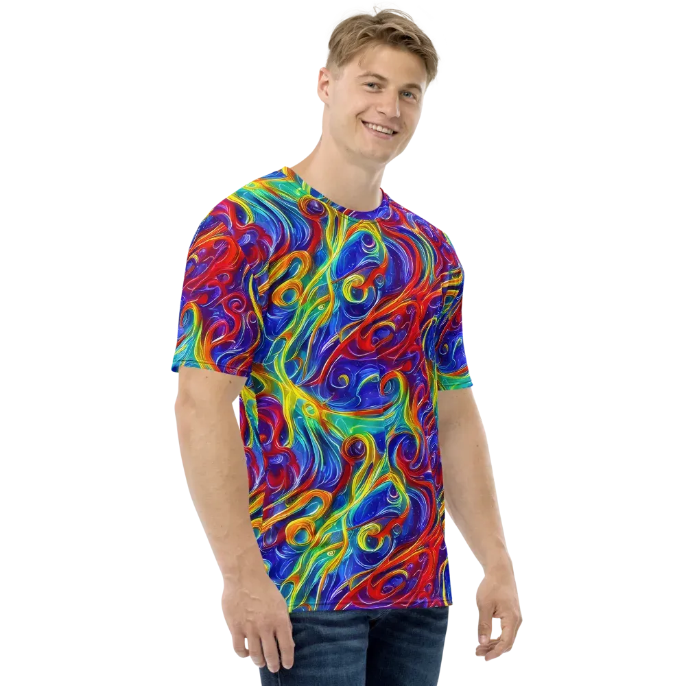Voltage Paisley on Men's Crew Neck T-Shirt — Right
