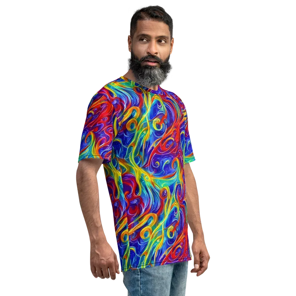 Voltage Paisley on Men's Crew Neck T-Shirt — Right