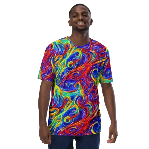 Voltage Paisley on a Men's Crew Neck T-Shirt
