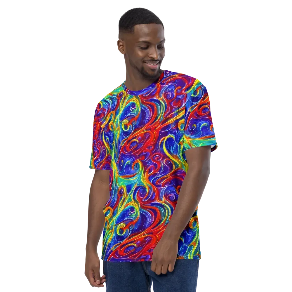 Voltage Paisley on Men's Crew Neck T-Shirt — Left