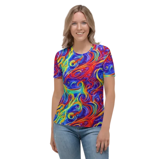 Voltage Paisley on a Women's Crew Neck T-Shirt