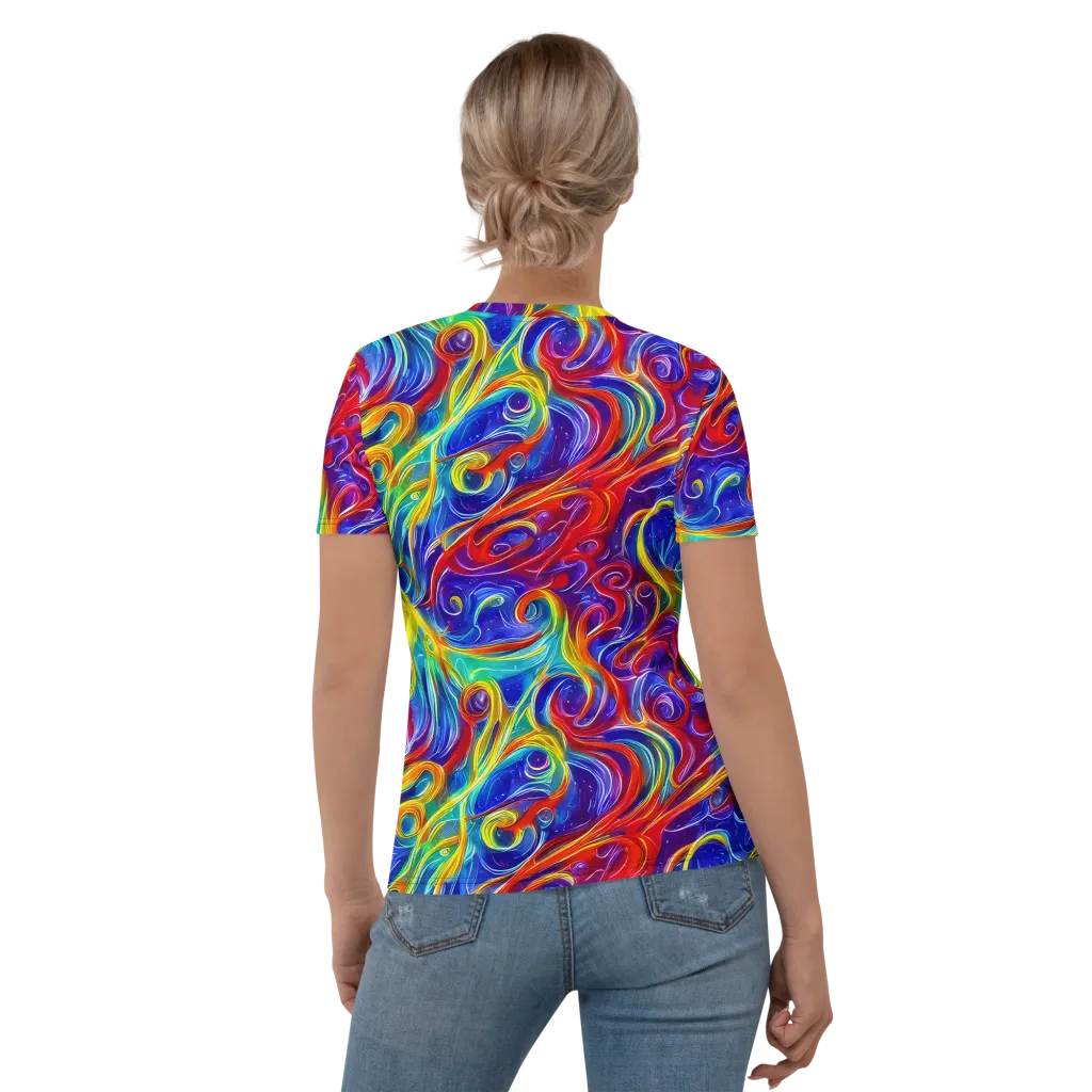Voltage Paisley on Women's Crew Neck T-Shirt — Back
