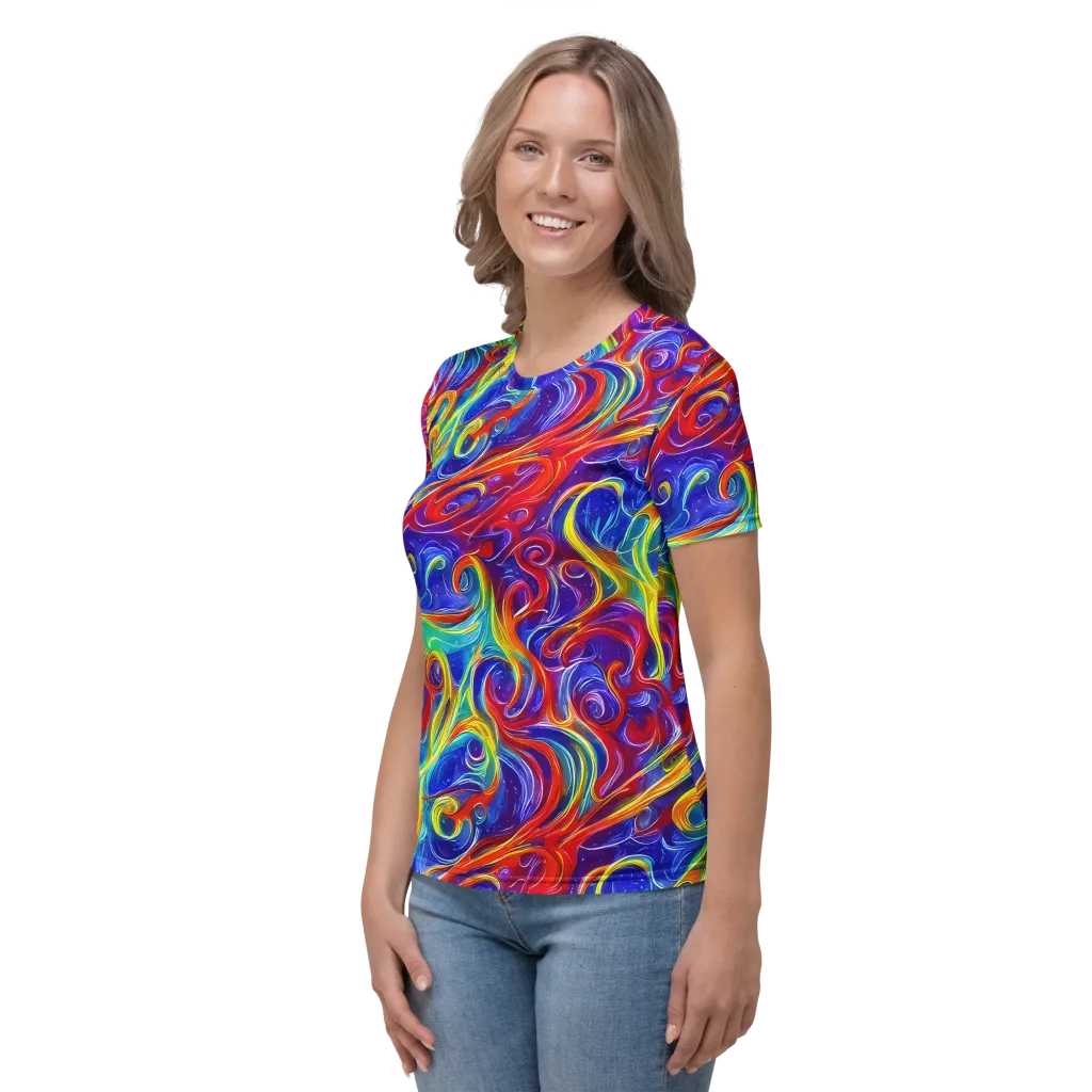 Voltage Paisley on Women's Crew Neck T-Shirt — Left