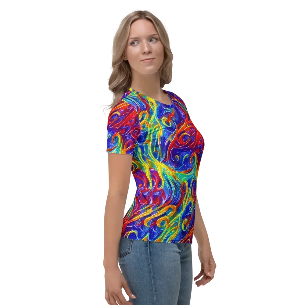 Voltage Paisley on Women's Crew Neck T-Shirt — Right
