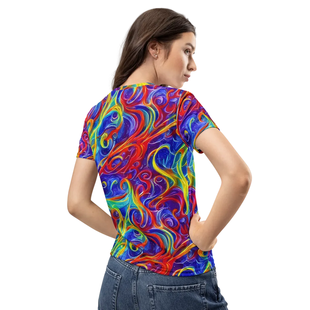 Voltage Paisley on Women's Crew Neck T-Shirt — Back