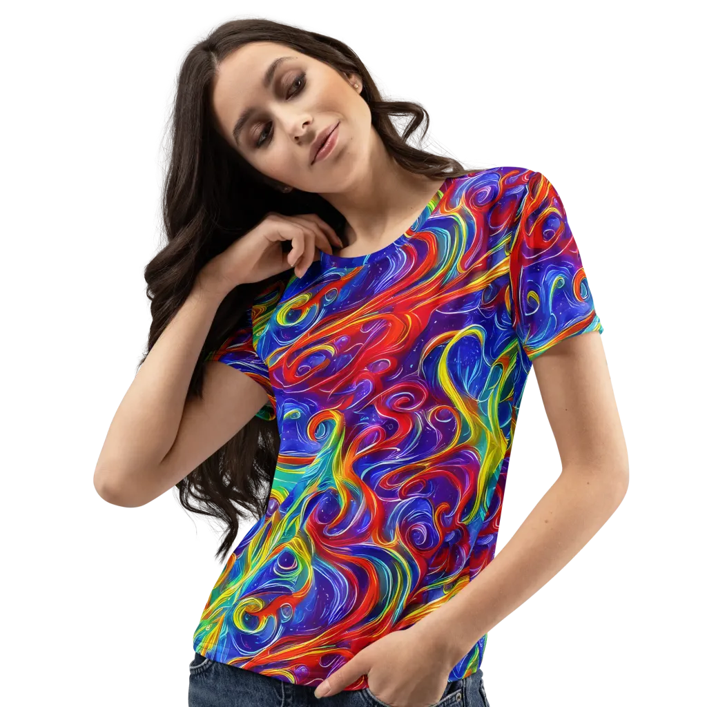 Voltage Paisley on Women's Crew Neck T-Shirt — Left Front