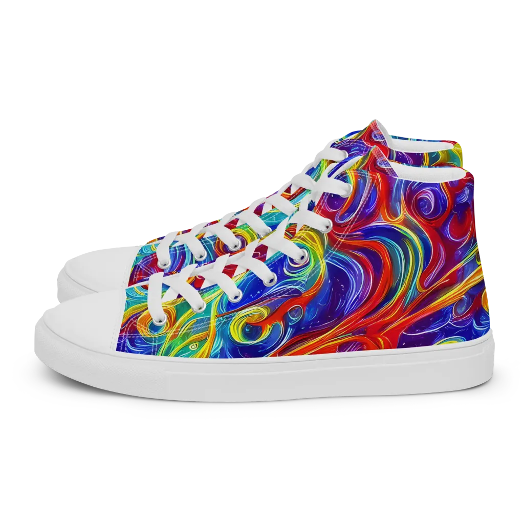 Voltage Paisley on Women's High Top Canvas Shoes — Left