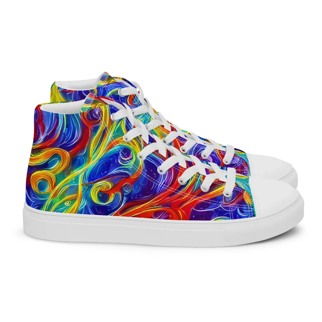 Voltage Paisley on Women's High Top Canvas Shoes — Right