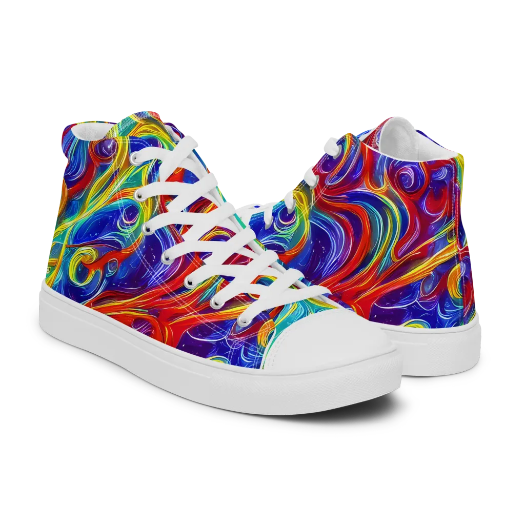 Voltage Paisley on Women's High Top Canvas Shoes — Right