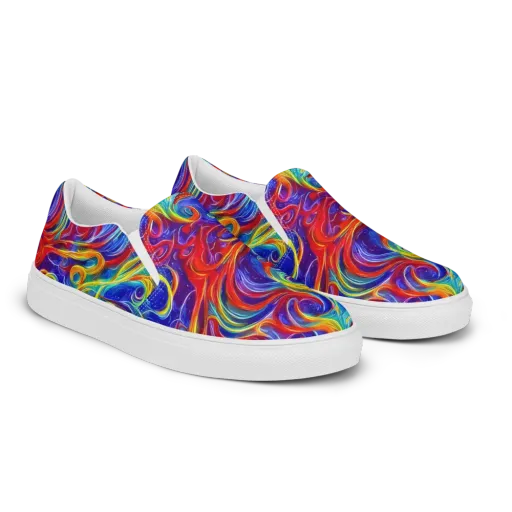 Voltage Paisley on a Men's Slip-On Canvas Shoes