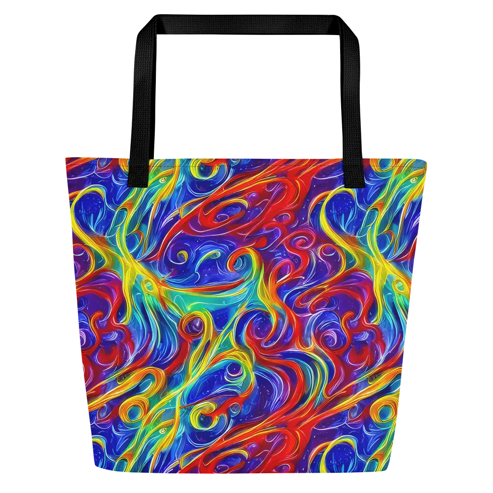 Voltage Paisley on Large Tote Bag W/ Pocket — Front