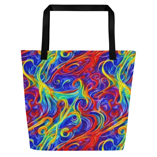 Voltage Paisley on a Large Tote Bag W/ Pocket