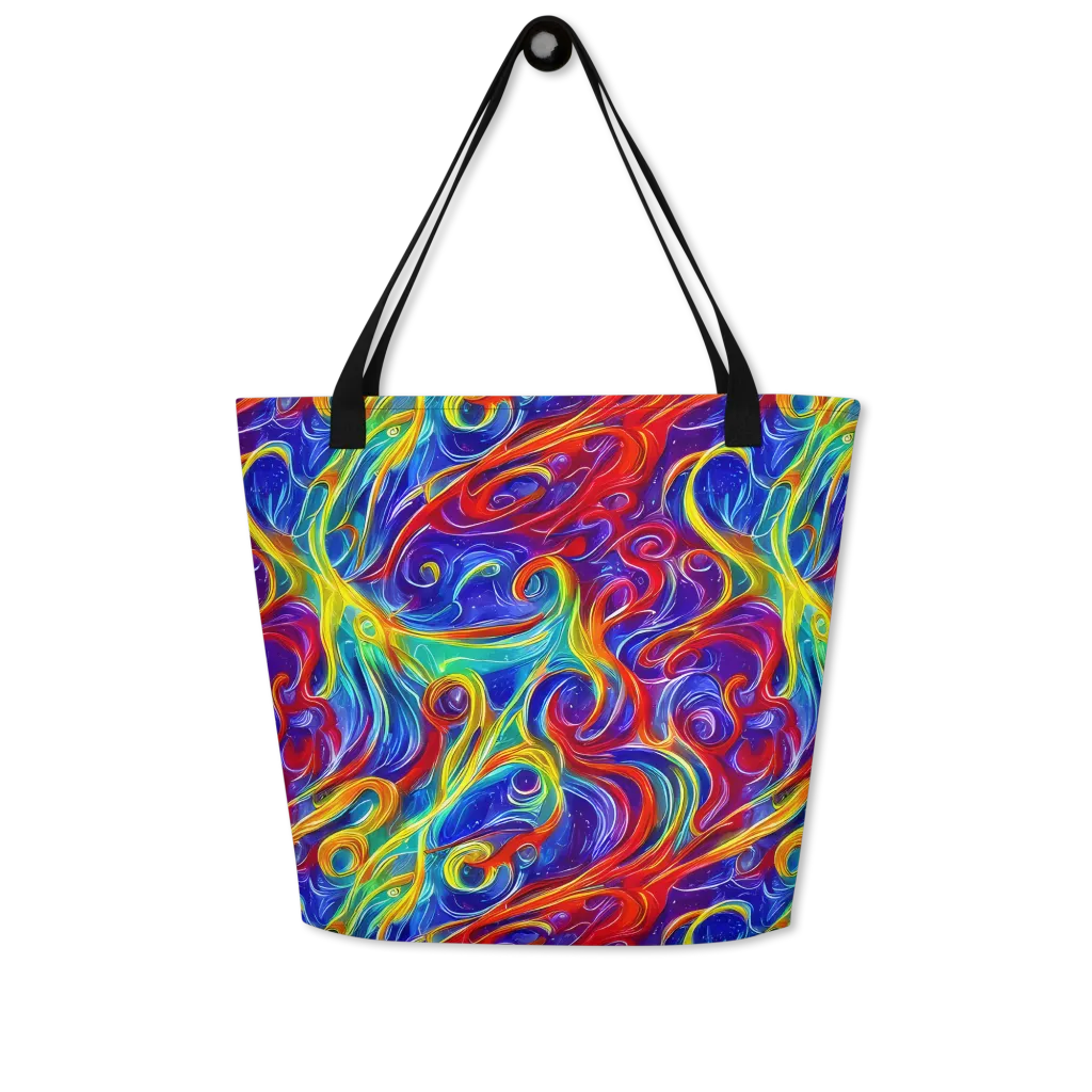 Voltage Paisley on Large Tote Bag W/ Pocket — Front