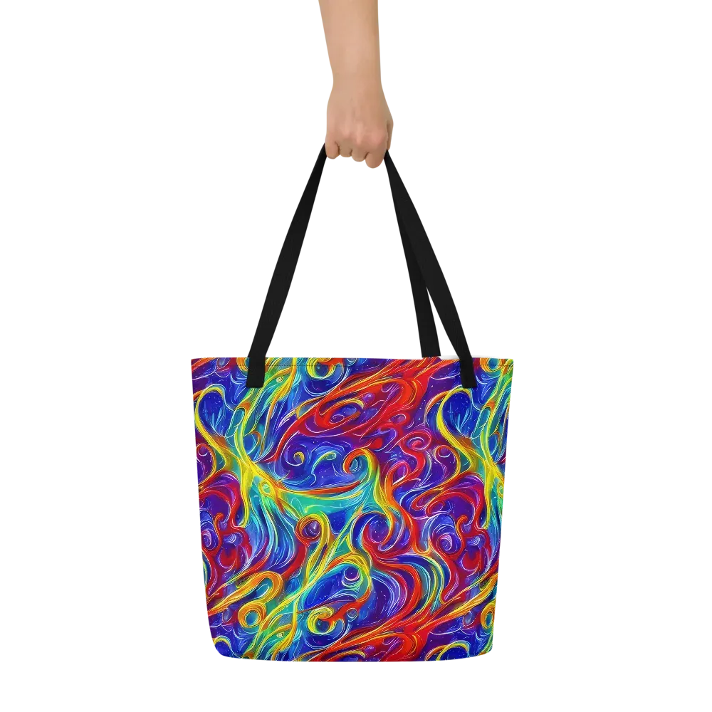 Voltage Paisley on Large Tote Bag W/ Pocket — Front