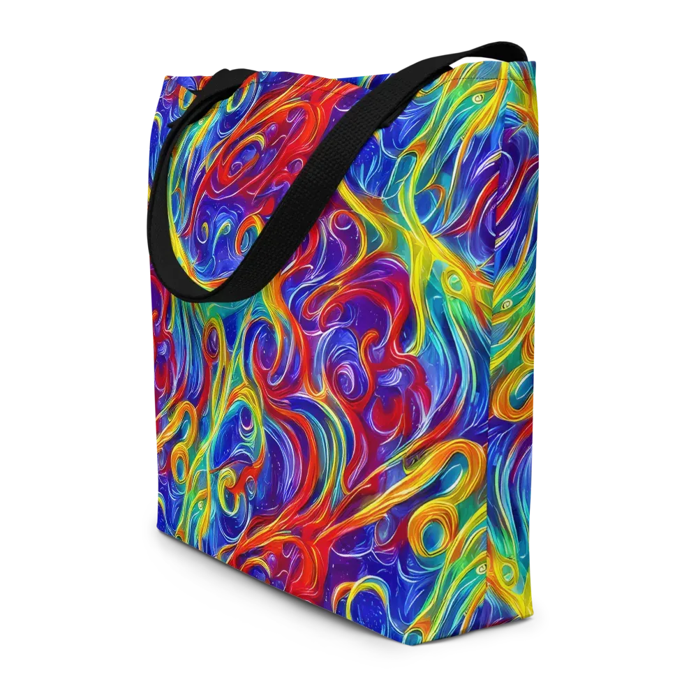 Voltage Paisley on Large Tote Bag W/ Pocket — Front