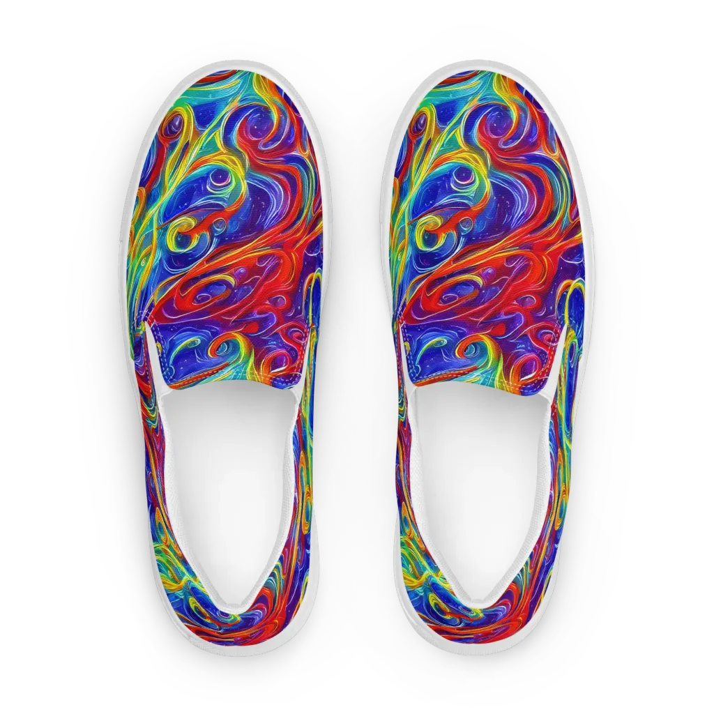 Voltage Paisley on Women's Slip-On Canvas Shoes — Front