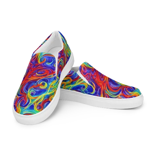 Voltage Paisley on a Women's Slip-On Canvas Shoes