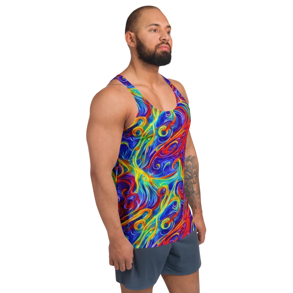 Voltage Paisley on Men's Tank Top — Right Front