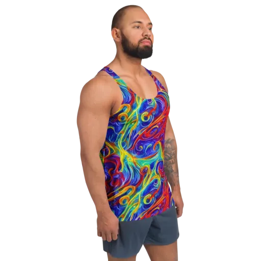 Voltage Paisley on a Men's Tank Top