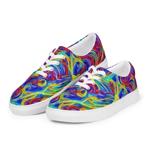 Voltage Paisley on a Men's Lace-Up Canvas Shoes