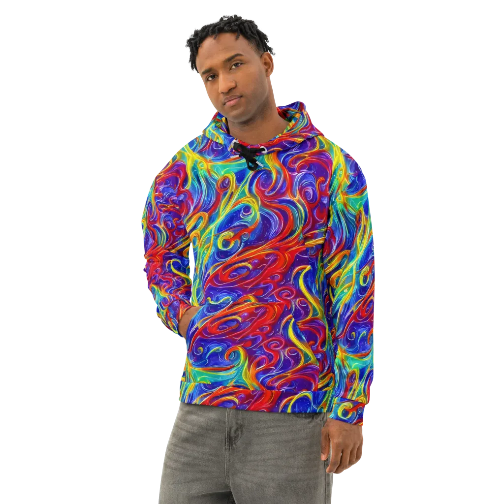 Voltage Paisley on Cotton Hoodie — Left Front