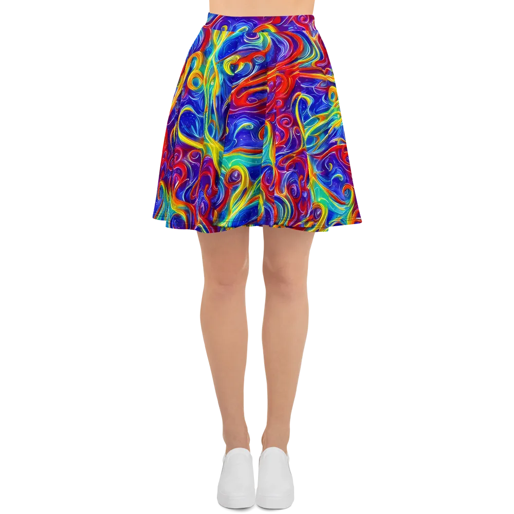 Voltage Paisley on Skater Skirt — Front