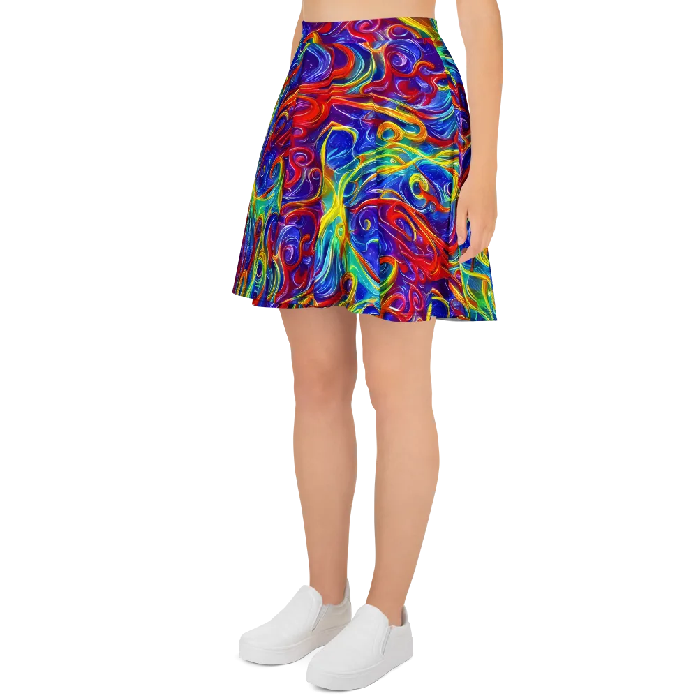 Voltage Paisley on Skater Skirt — Left