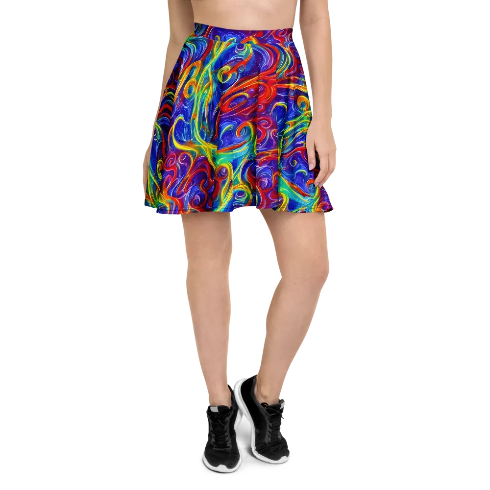 Voltage Paisley on Skater Skirt — Front