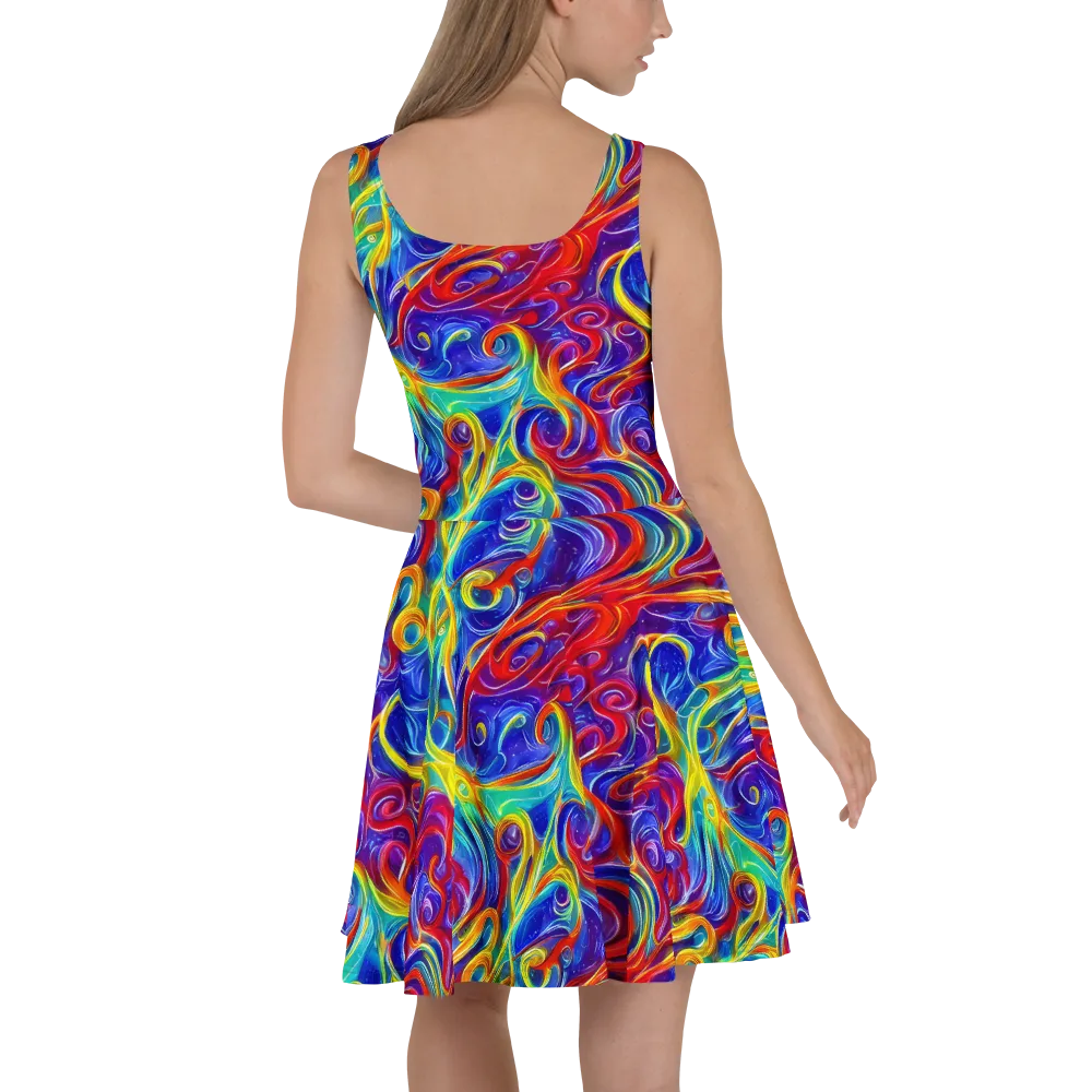 Voltage Paisley on Skater Dress — Back