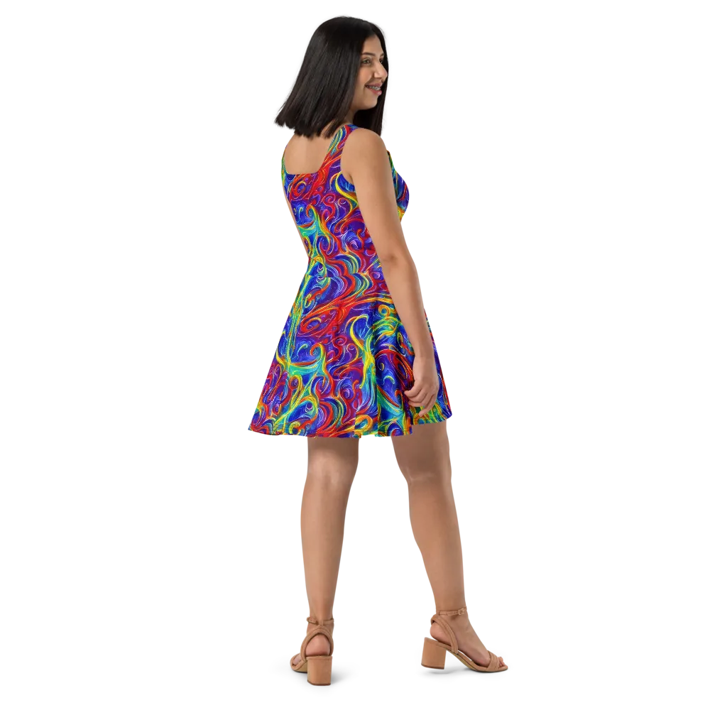Voltage Paisley on Skater Dress — Right