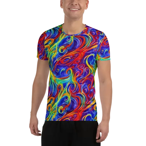 Voltage Paisley on a Men's Athletic T-Shirt