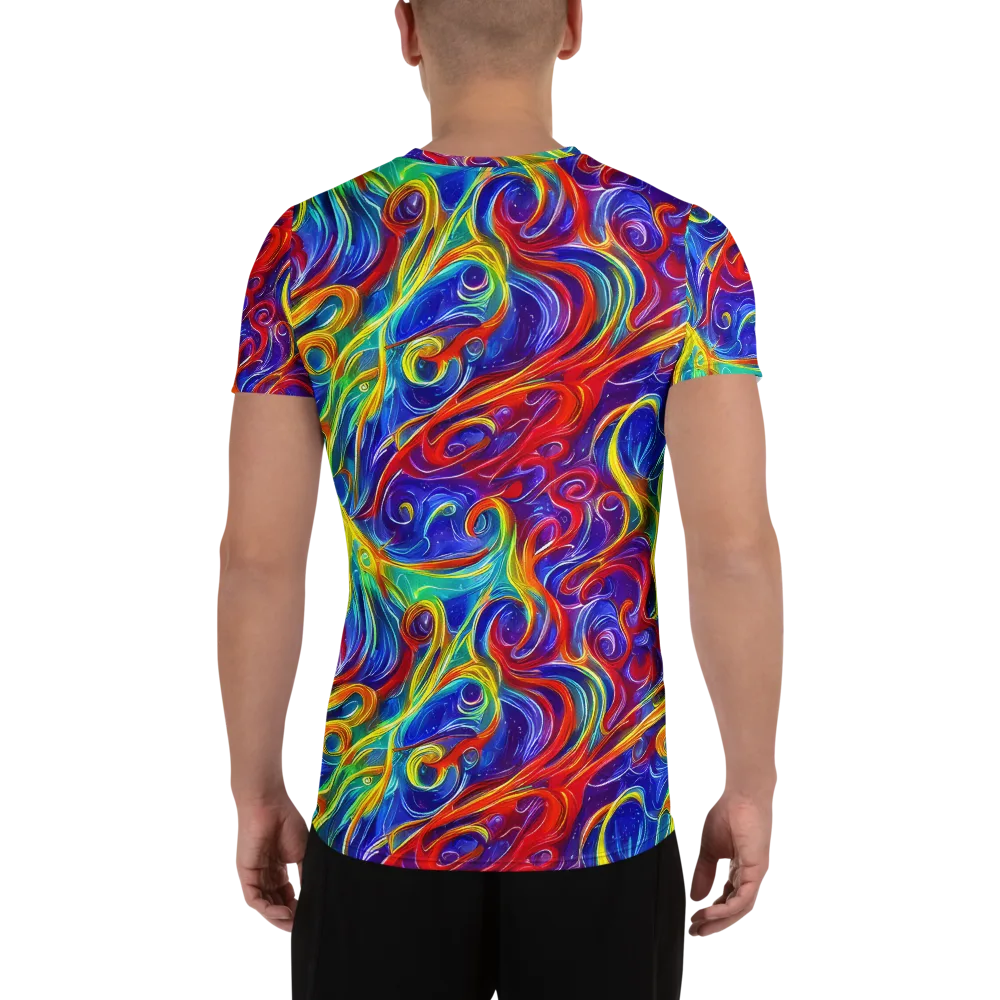 Voltage Paisley on Men's Athletic T-Shirt — Back