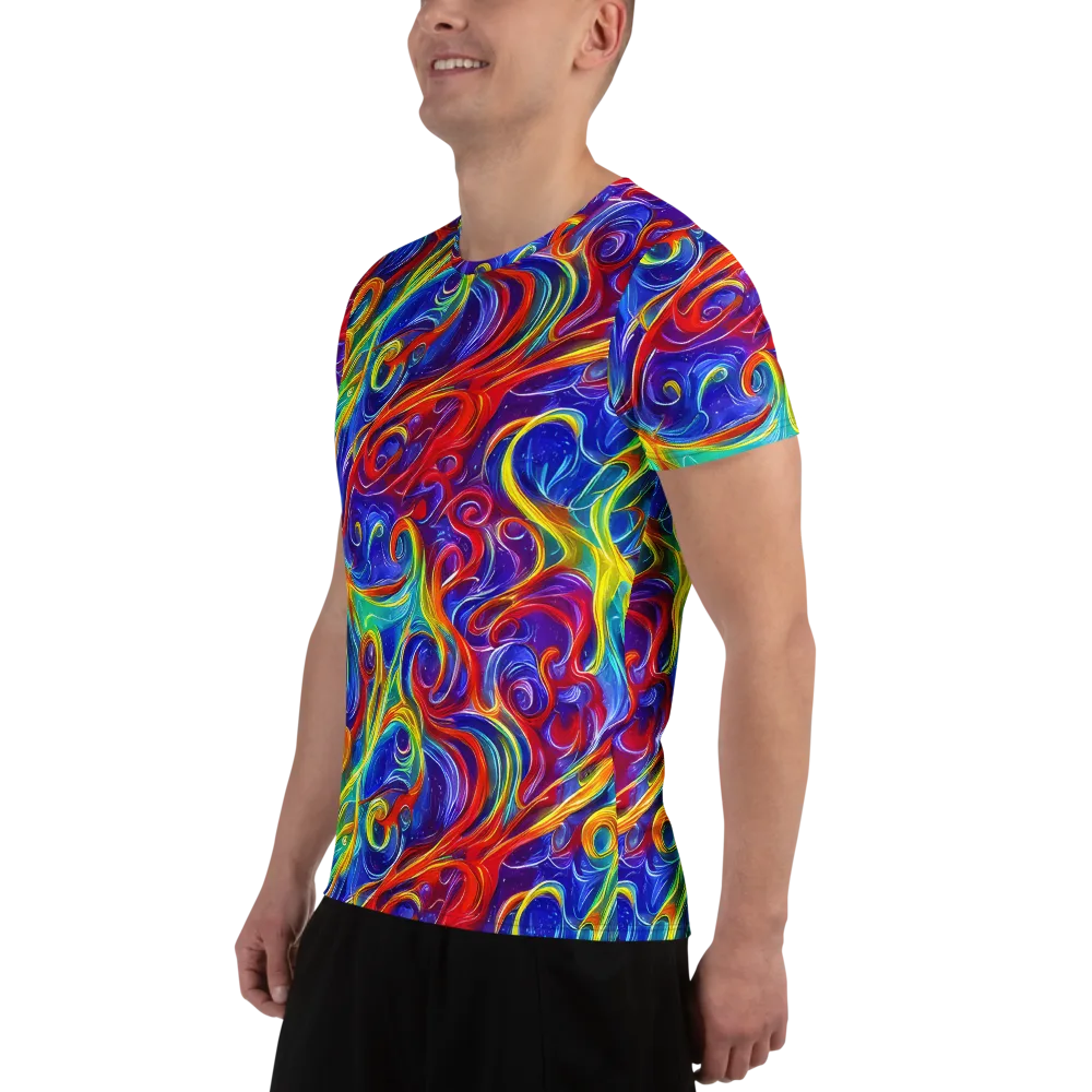 Voltage Paisley on Men's Athletic T-Shirt — Left